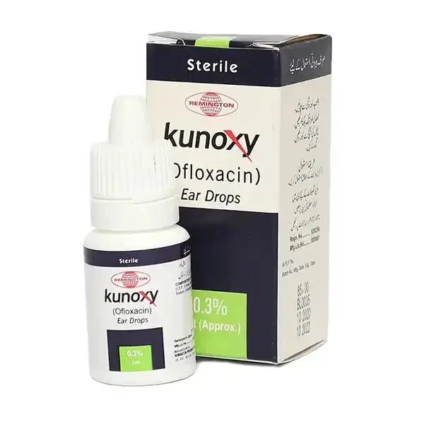 Kunoxy 0.3% 5ml Ear Drops – Ofloxacin Antibiotic for Bacterial Ear Infections 01