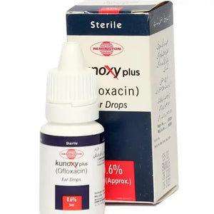 Kunoxy Plus 0.6% Ear Drops 5ml – Ofloxacin Higher Strength for Ear Infections