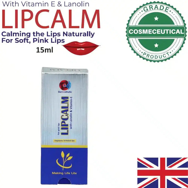 LIPCALM CREAM FOR PINK LIPS 15g WITH LANOLIN AND VITAMIN E DERRESTHTIC