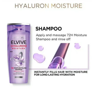 L'Oreal Paris Elvive Hyaluron Moisture 72h Moisture Filling Shampoo, 175ml