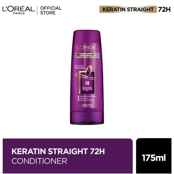 L'OREAL PARIS KERATIN STRAIGHT CONDITIONER 175ml - FOR STRAIGHT SMOOTH HAIR LOREAL
