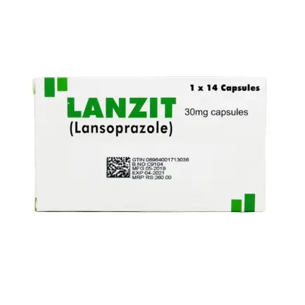 Lanzit 30mg Capsules – Lansoprazole for Acid Reflux & Ulcer Relief 01