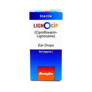 Lignocip Ear Drops – Ciprofloxacin & Lignocaine for Ear Infections