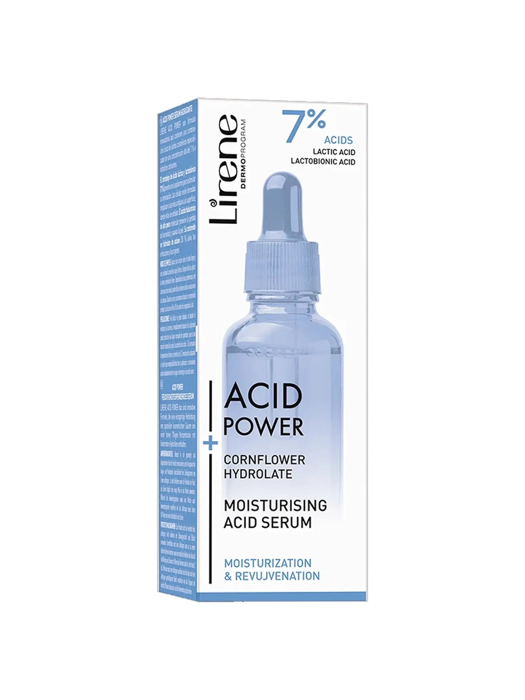Lirene Acid Power Moisturising 7% Serum — AHA PHA Lactic Acid for youthful radiance
