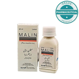 Malin Lotion 60ml front packaging — antiparasitic lotion for Sarcoptes scabiei treatment