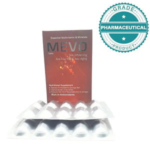 Mevo Brightening Anti Hair Fall Anti-Aging tablets pack of 30 by Health Serving | Derma.pk