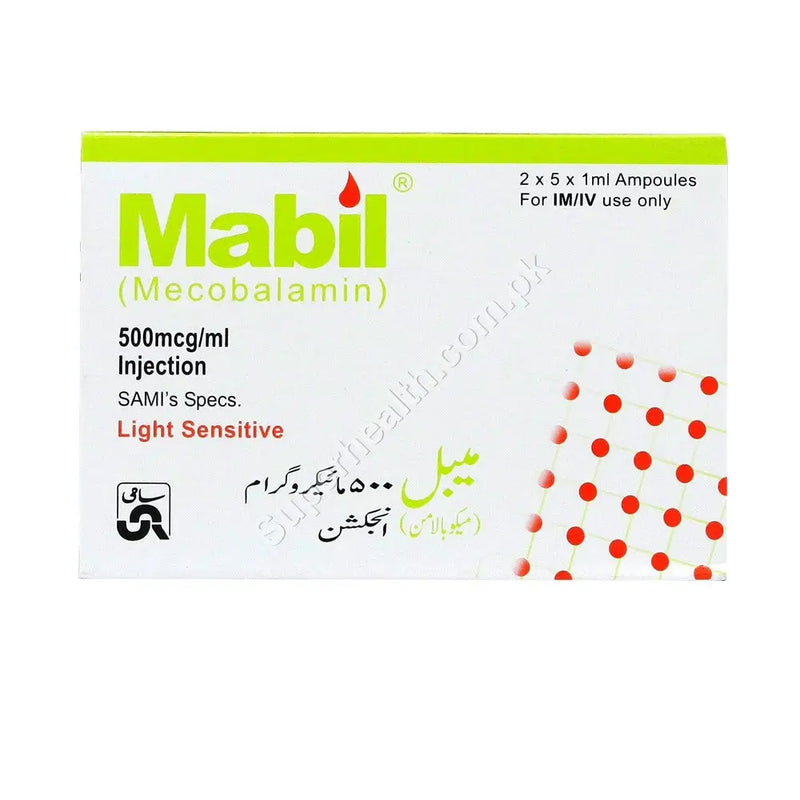 Mabil 500mcg Injection — Methylcobalamin for Vitamin B12 & Nerve Health