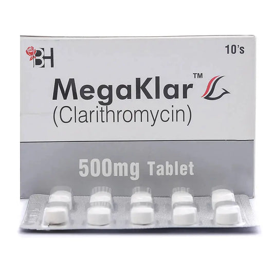 Megaklar Tablets 500mg (Clarithromycin) - 10 Tablets | derma.pk