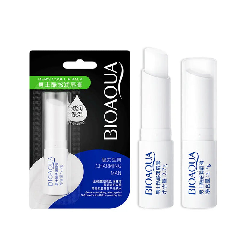 BIOAQUA Men's Cooling Lip Balm - Moisturizing Dry Lips - 2.7g