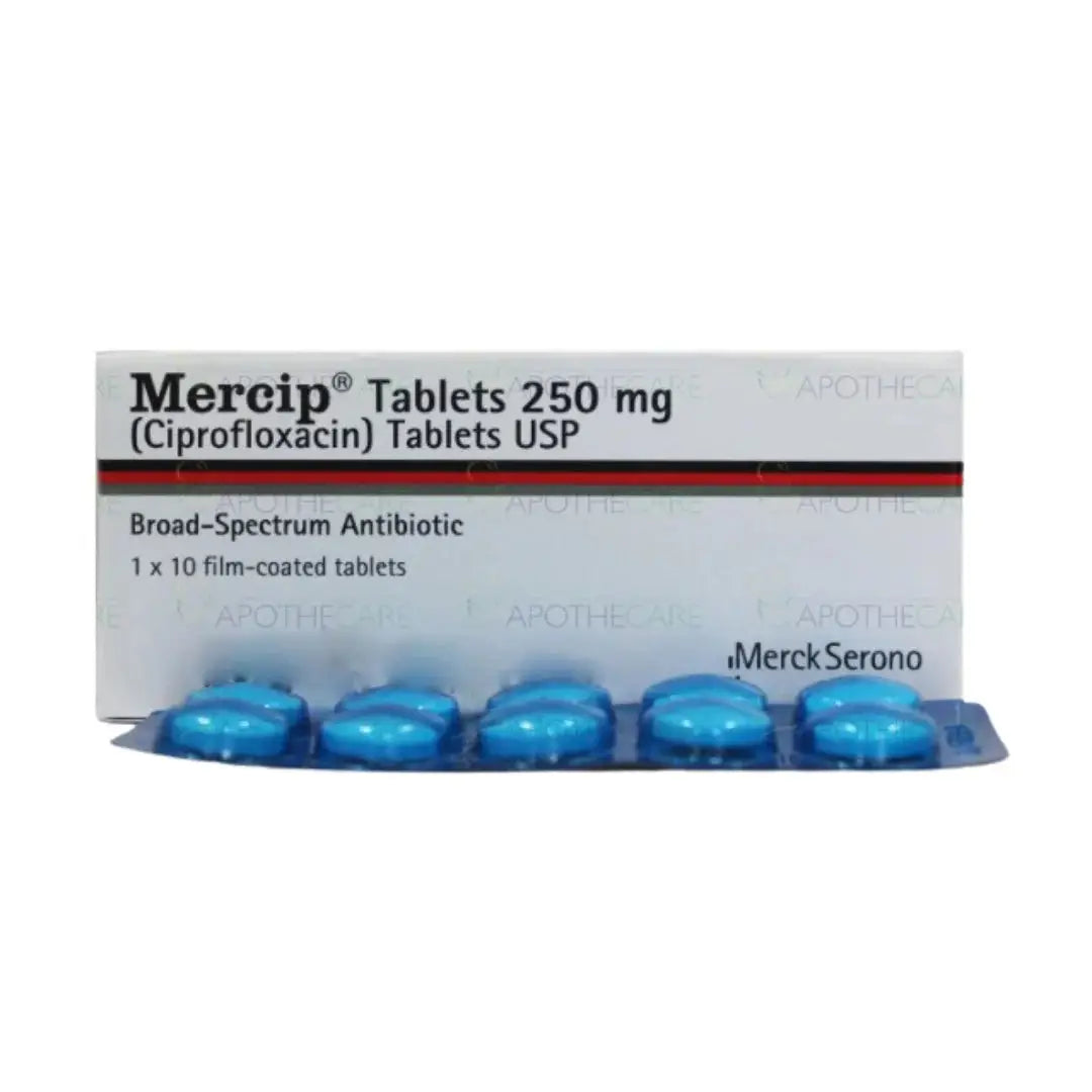 Mercip Tablets 250mg (Ciprofloxacin) - Martin Dow | derma.pk
