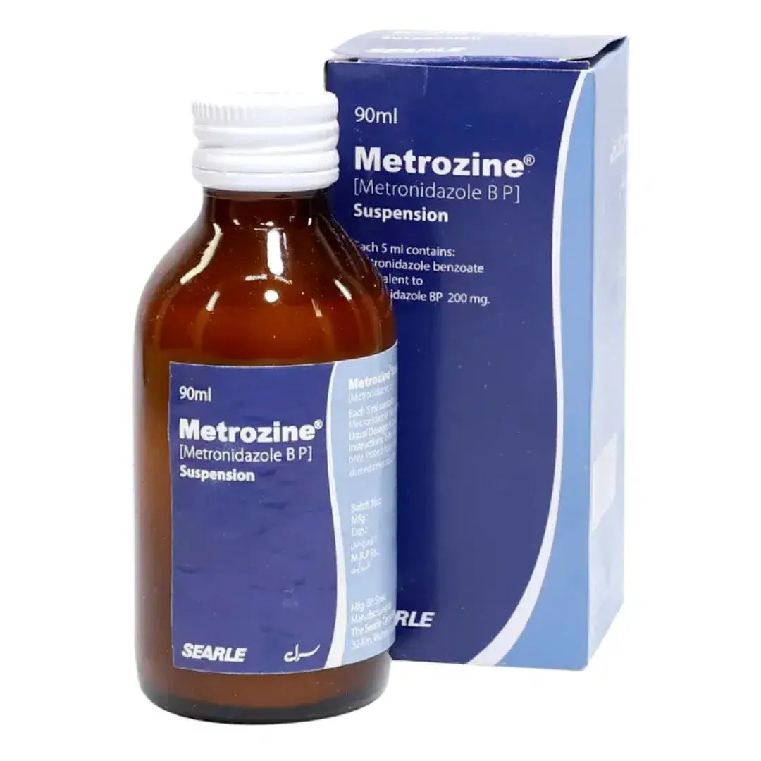 Metrozine 90ml Suspension 200mg/5ml (Metronidazole) - Searle Pakistan | derma.pk