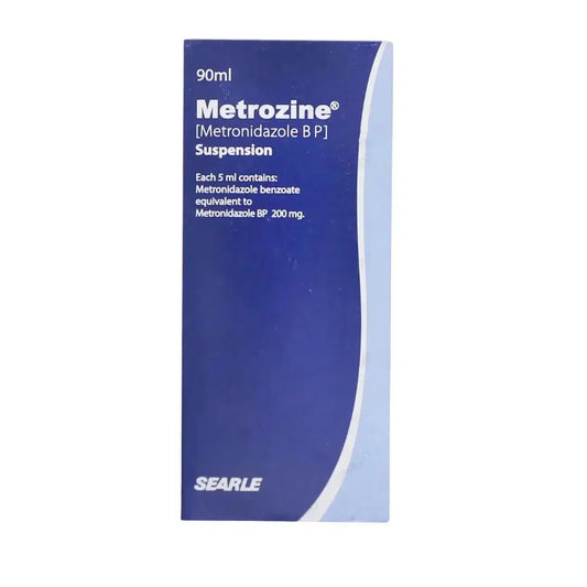 Metrozine 90ml Suspension 200mg/5ml (Metronidazole) - Searle Pakistan | derma.pk