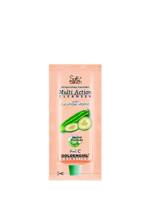 Soft Touch Multi Action Cleanser 10GM – Cucumber & Vitamin Enriched Skin Revitalizing Cleanser – Available in Pakistan
