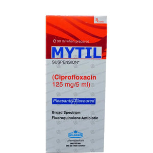 Mytil 90ml Suspension 125mg/5ml (Ciprofloxacin) - Wilsons Pharmaceuticals | derma.pk