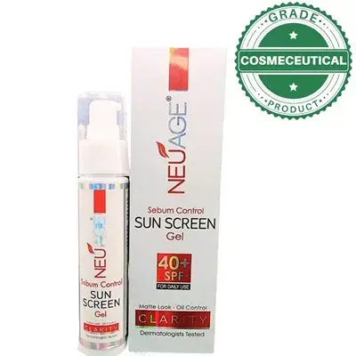 NEUAGE SEBUM CONTROL SUN SCREEN GEL 40+ SPF MATTE LOOK OIL CONTROL 50ml Derma Tecno