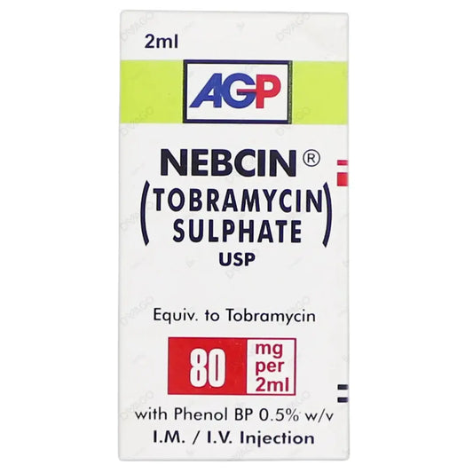 Nebcin IM/IV Injection 80mg/2ml (Tobramycin) - AGP Pharma | derma.pk