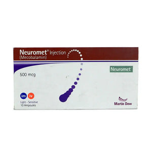 Neuromet IM/IV Injection 500mcg – Mecobalamin for Peripheral Neuropathy & Anemia