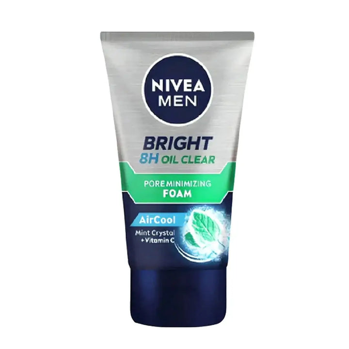 Nivea Men Bright Oil Clear Pore Minimizing Foam Face Wash with Mint Crystal & Vitamin C, 100ml