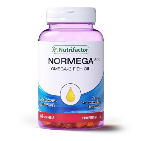 Normega 500mg Capsules 60s – Omega-3 Fish Oil for Heart & Brain