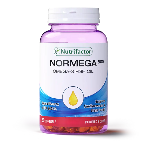 Normega 500mg Capsules 60s – Omega-3 Fish Oil for Heart & Brain