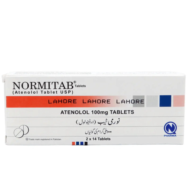 Normitab Atenolol 100mg Tablets 28s — Beta-Blocker for Hypertension