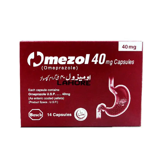 Omezol 40mg Omeprazole Capsule — Rx PPI for GERD Acid Reflux and Ulcer Relief | Derma.pk