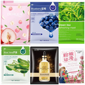 BIOAQUA Pack of 6 Moisturizing and Soothing Face Sheet Masks - Assorted Variants (Sent at Random Based on Availability)