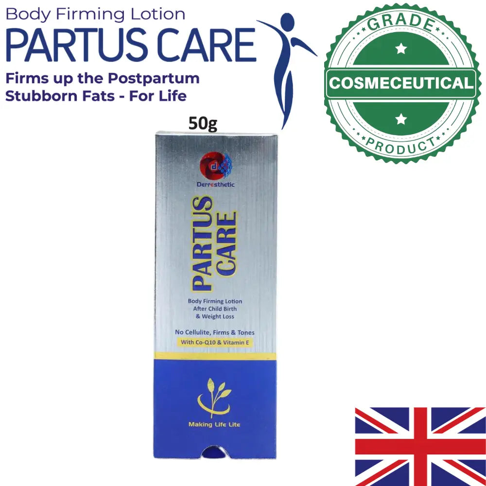 Partus Care Lotion ingredients — Shea Butter, Vitamin E and Collagen body firming formula