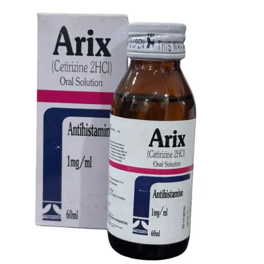 Arix Cetirizine 2HCl Oral Solution – Allergy & Hay Fever Relief | 60ml Tabros pharma