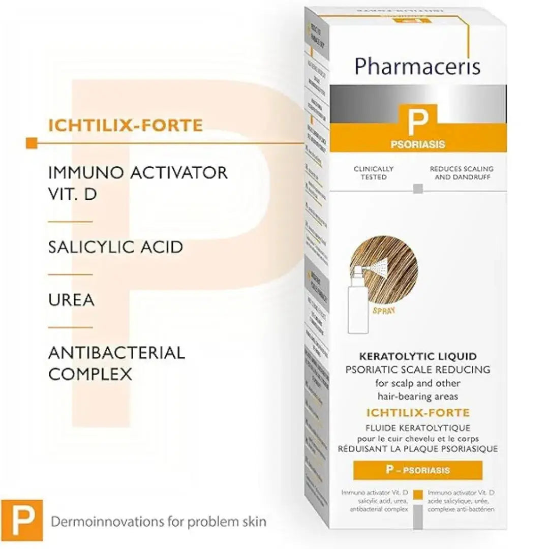 PHARMACERIS ICHTILIX FORTE Keratolytic Liquid (125ml) - Intensive Exfoliation for Psoriasis & Skin Conditions - Imported from Poland