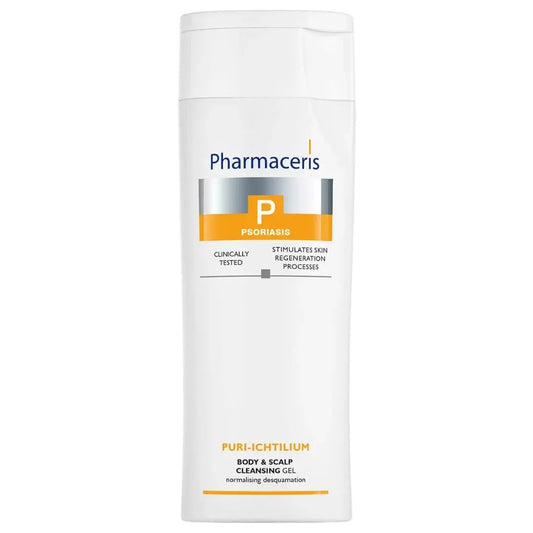 PHARMACERIS PURI-ICHTILIUM Cleansing Gel 250ml - Soothes & Cleanses Psoriasis, Eczema & Irritated Skin (Imported from Poland)