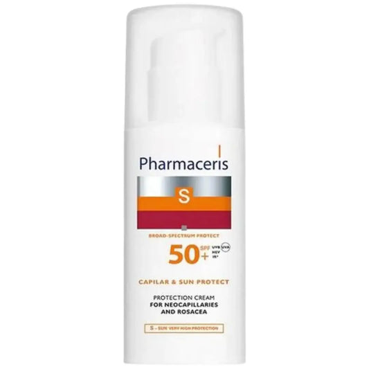 PHARMACERIS Sun Protect SPF 50+ Neocapillary & Rosacea Protective Cream (50ml) - Redness Relief & Sun Protection - Original from Poland