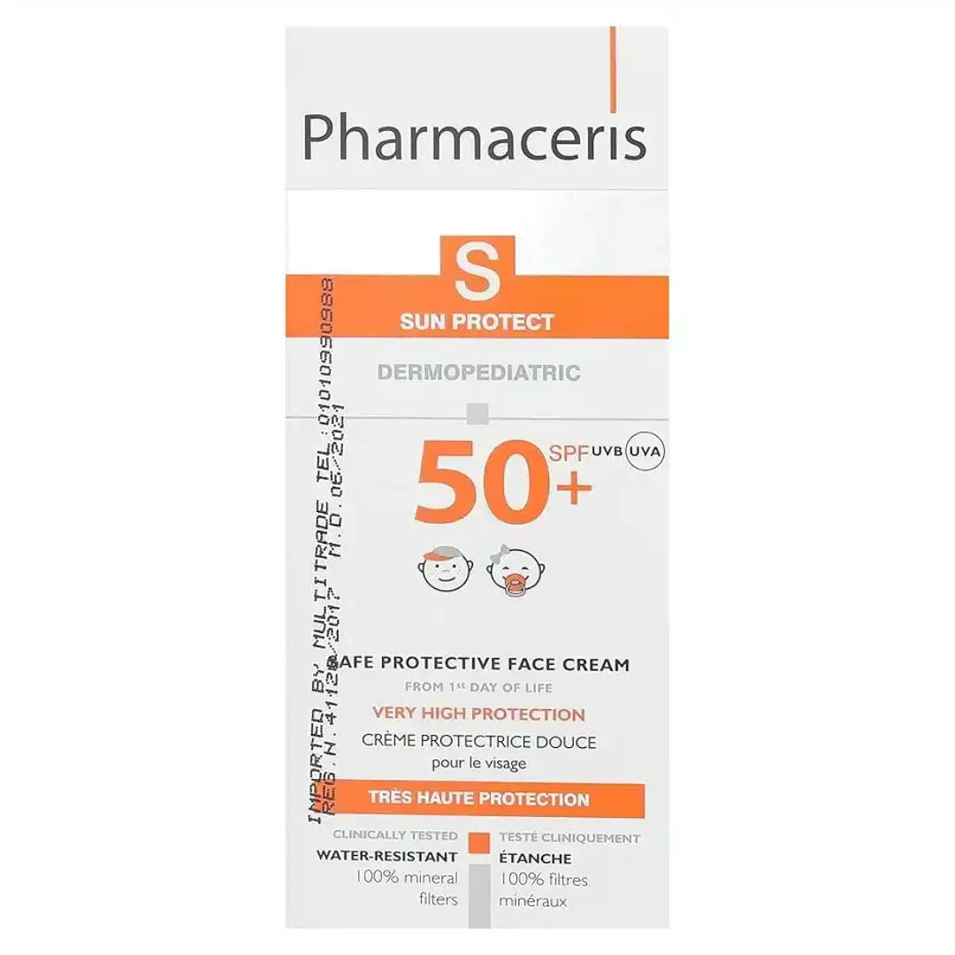 PHARMACERIS Sun Protect SPF 50+ Safe Protective Cream for Babies (50ml) - Gentle, High Protection Sunscreen from Poland