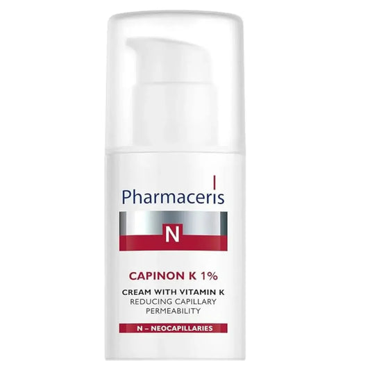 PHARMACERIS N CAPINON K Cream with Vitamin K 1% (30ml) - Reduce Redness & Strengthen Capillaries - Original Import from Poland