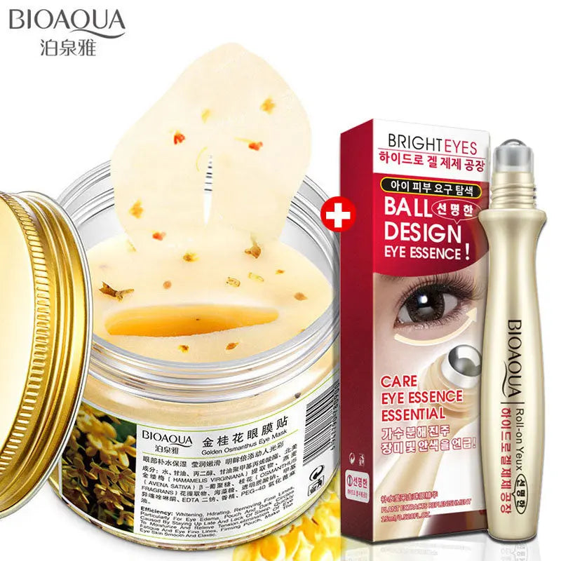 BIOAQUA Golden Osmanthus Eye Mask & Eye Roller Essence Combo (2-Piece Set)