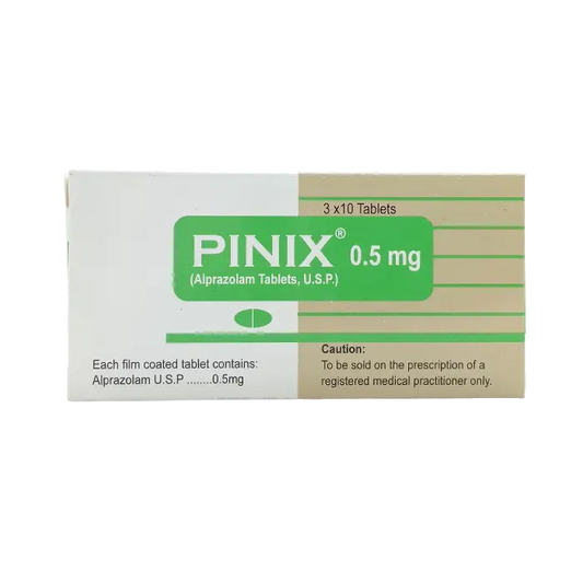 Pinix 0.5mg Tablets – Alprazolam for Anxiety & Panic Disorder