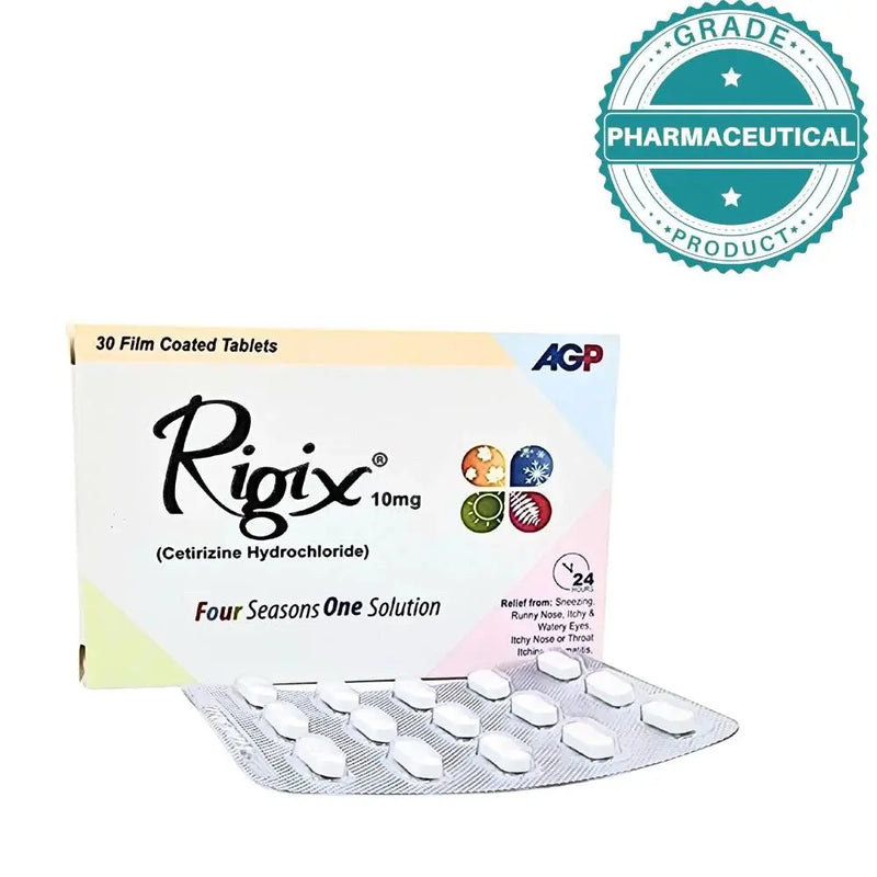 Rigix 10mg Tablets (Cetirizine) - Pack of 30 - Allergy Relief