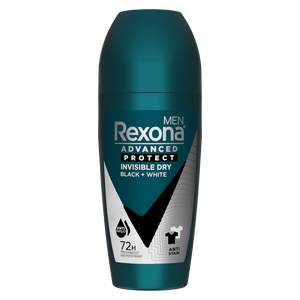 Buy Rexona Invisible Dry Black + White Roll-On – 72H Anti-Stain Deo at Derma.pk