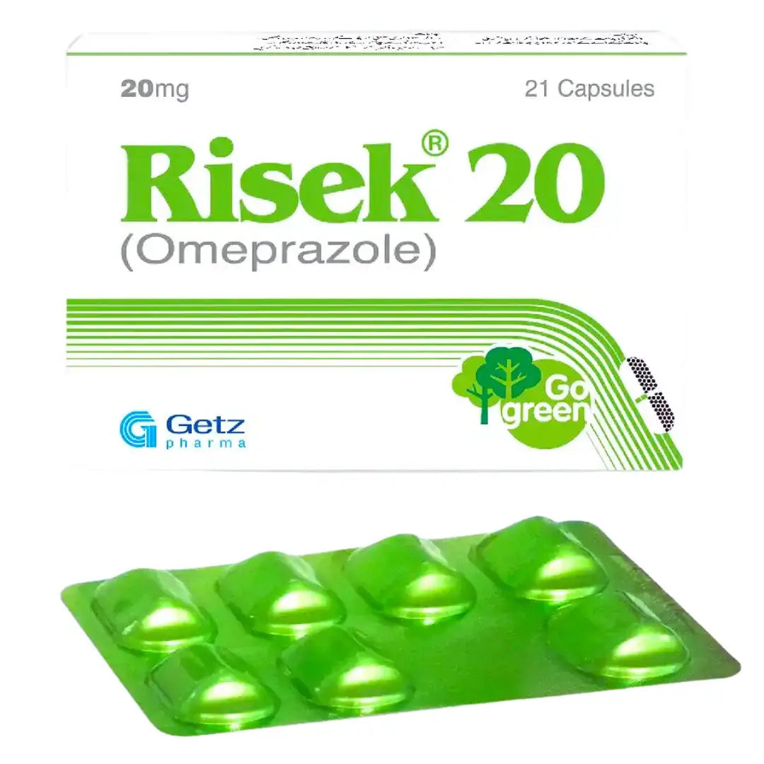 Risek Capsules 20mg (21 Capsules) - For GERD | Pakistan – Derma.pk