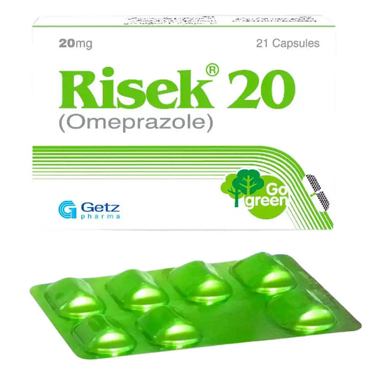 Risek Capsules 20mg (21 Capsules) - For GERD - Prescription Required