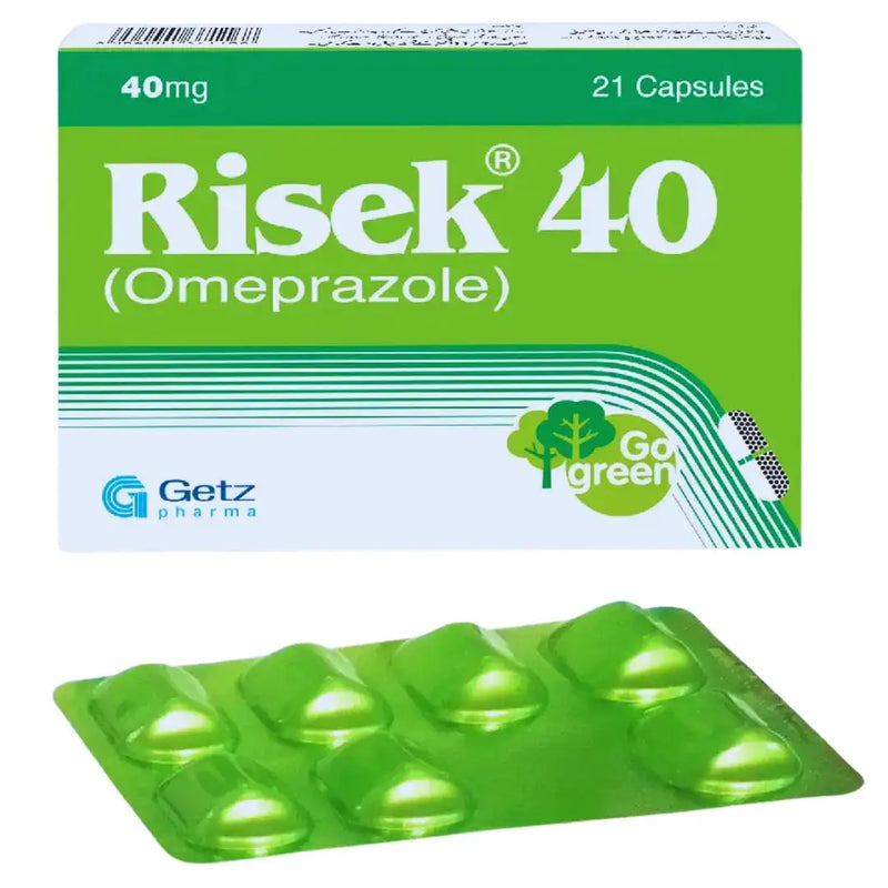 Risek Capsules 40mg (21 Capsules ) - For GERD - Prescription Required
