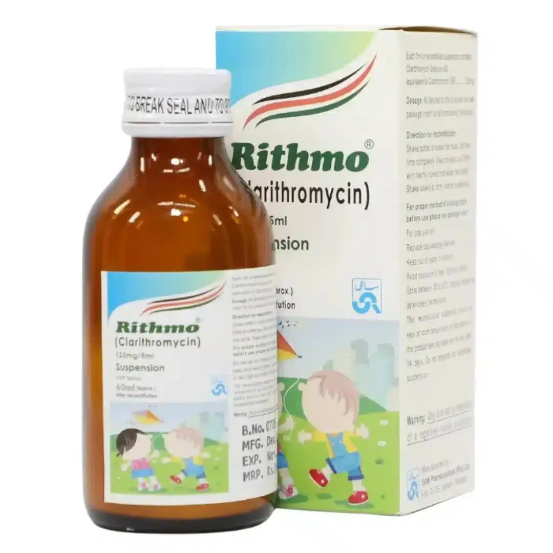 Rithmo 60ml Suspension 125mg/5ml (Clarithromycin) - Sami Pharma | derma.pk