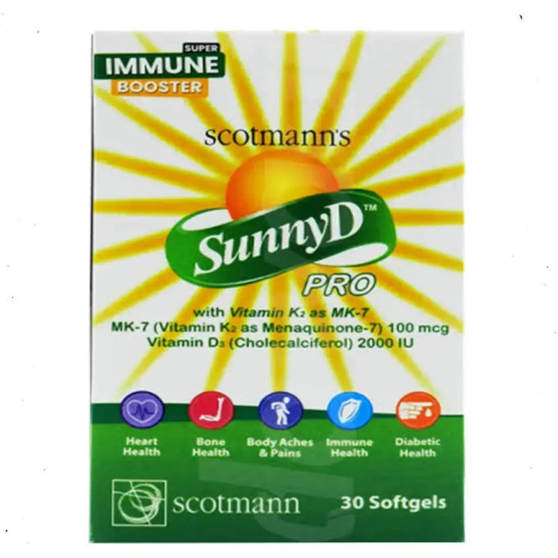 Sunny D Pro Vitamin D3 & K2 Softgel Capsules – Bone & Cardiovascular Support