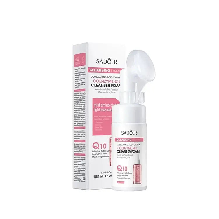 Sadoer Coenzyme Q10 Mousse Face Wash Amino Acid Deep Clean Pores Moisturizing Foam Cleanser 120ml