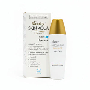 Skin Aqua Clear White SPF 50+ PA+++ sunscreen front pack shot