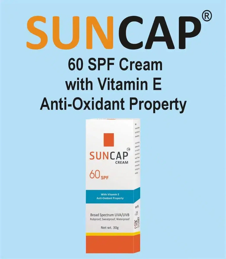 SUNCAP SPF 60 Sun Block with Vitamin E - Broad Spectrum Protection CRYSTOLITE