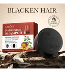 Sadoer Darkening Shampoo Soap - Natural Hair Color Restoration & Anti-Hair Loss - 100g photo 2