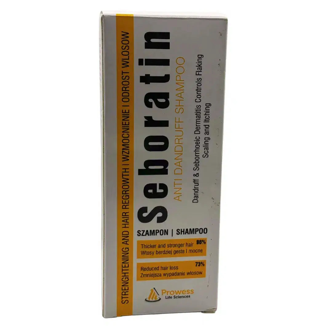 Seboratin Anti-Dandruff Shampoo side angle — dandruff control shampoo – View Product Detail