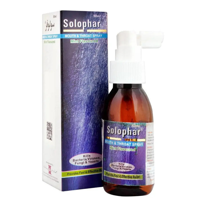 Solophar Mouth & Throat Spray 50ml – Numbs Pain & Soothes Throat himont pharma (pvt) ltd