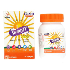 Sunny D Vitamin D3 5000 IU Softgel Capsules – Supplement for Deficiency